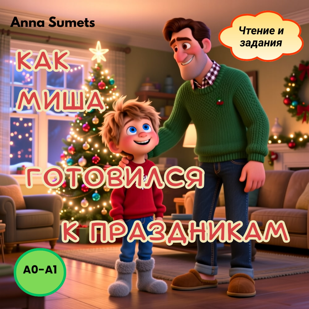 Как Миша готовился к праздникам  (Начальный уровень А0-А1)