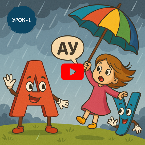 Little girl in storm - Learn to read and write Russian online