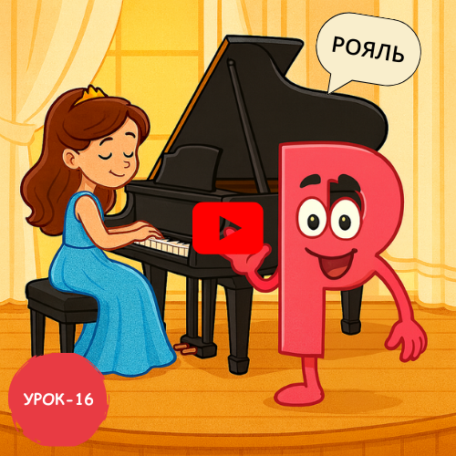 Girl playing piano - Learn to read and write Russian online