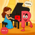 Girl playing piano - Learn to read and write Russian online