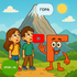 Children on mountain - Learn to read and write Russian online