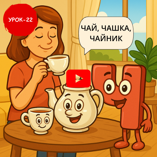 Teapot, teacup and tea - Learn to read and write Russian online
