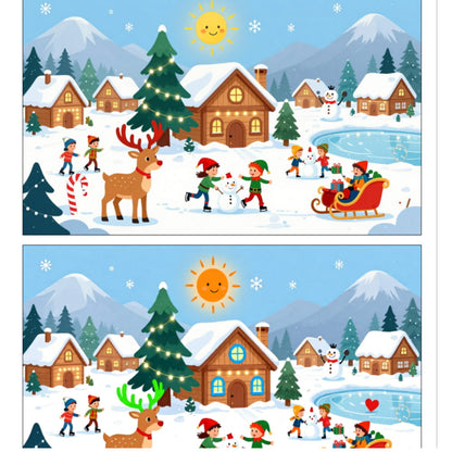 Лабиринты, Раскраски, Найди отличия. Новый год и Рождество