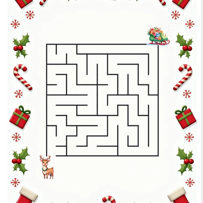 Лабиринты, Раскраски, Найди отличия. Новый год и Рождество