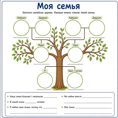 Моя семья. Серия "Читаю и говорю о себе" Книга 1. (Начальный уровень А0)