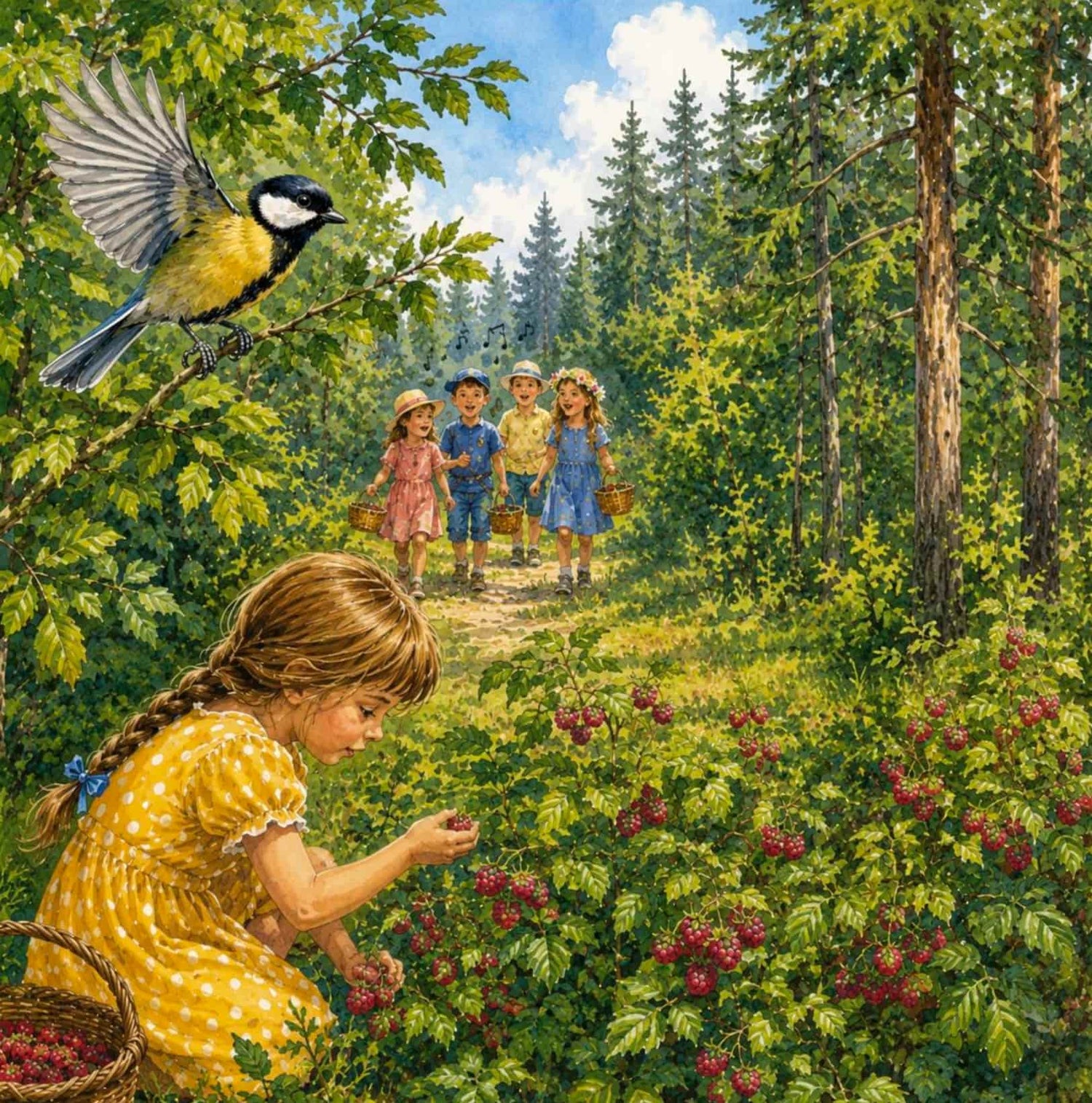 girl picking berries